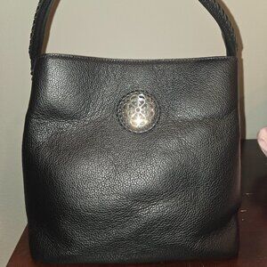 Brighton Ferrara Black Leather Shoulder Bag